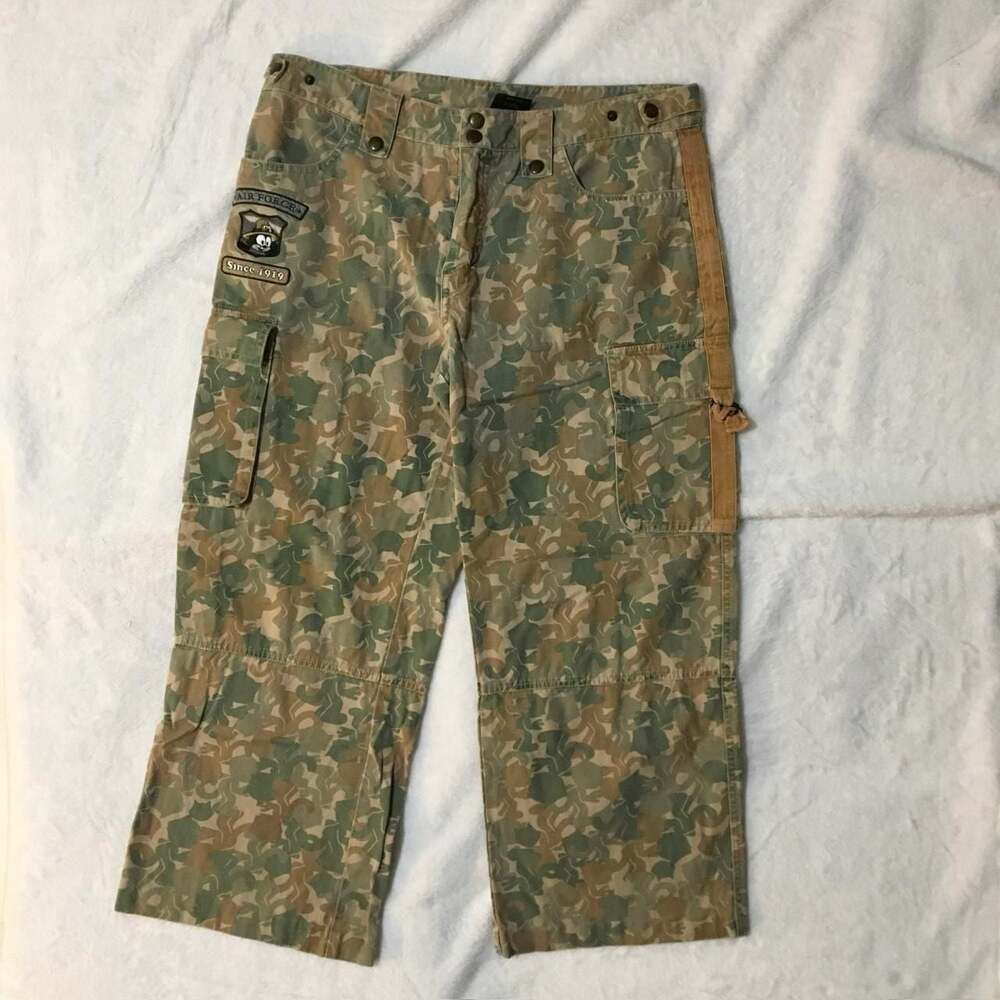 Felix The Cat 2003 Camo Cargo Pants Size 32-34 Y2K Streetwear